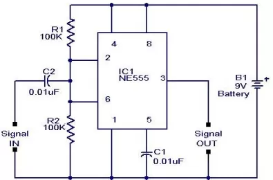 Mạch Trigger Schmitt sử dụng NE555